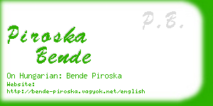 piroska bende business card